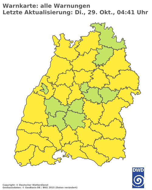 Aktuelle Wetterwarnungen für Waldshut