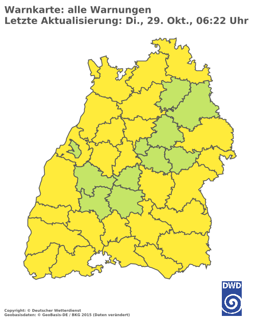 Aktuelle Wetterwarnungen für Waldshut